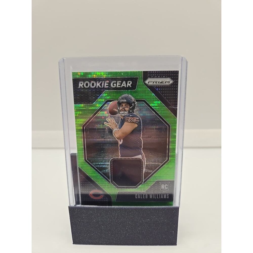 2024 Prizm Football Caleb Williams Rookie Gear Jersey Patch Neon Green Pulsar RC